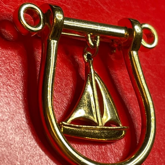 VTG Trifari Sail Boat Pin (Gold Tone) - Picture 2 of 8
